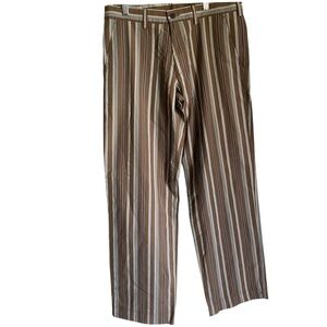 New Hugo Boss Barrett Striped Brown Men's Straight Leg Preppy Office Pants 32